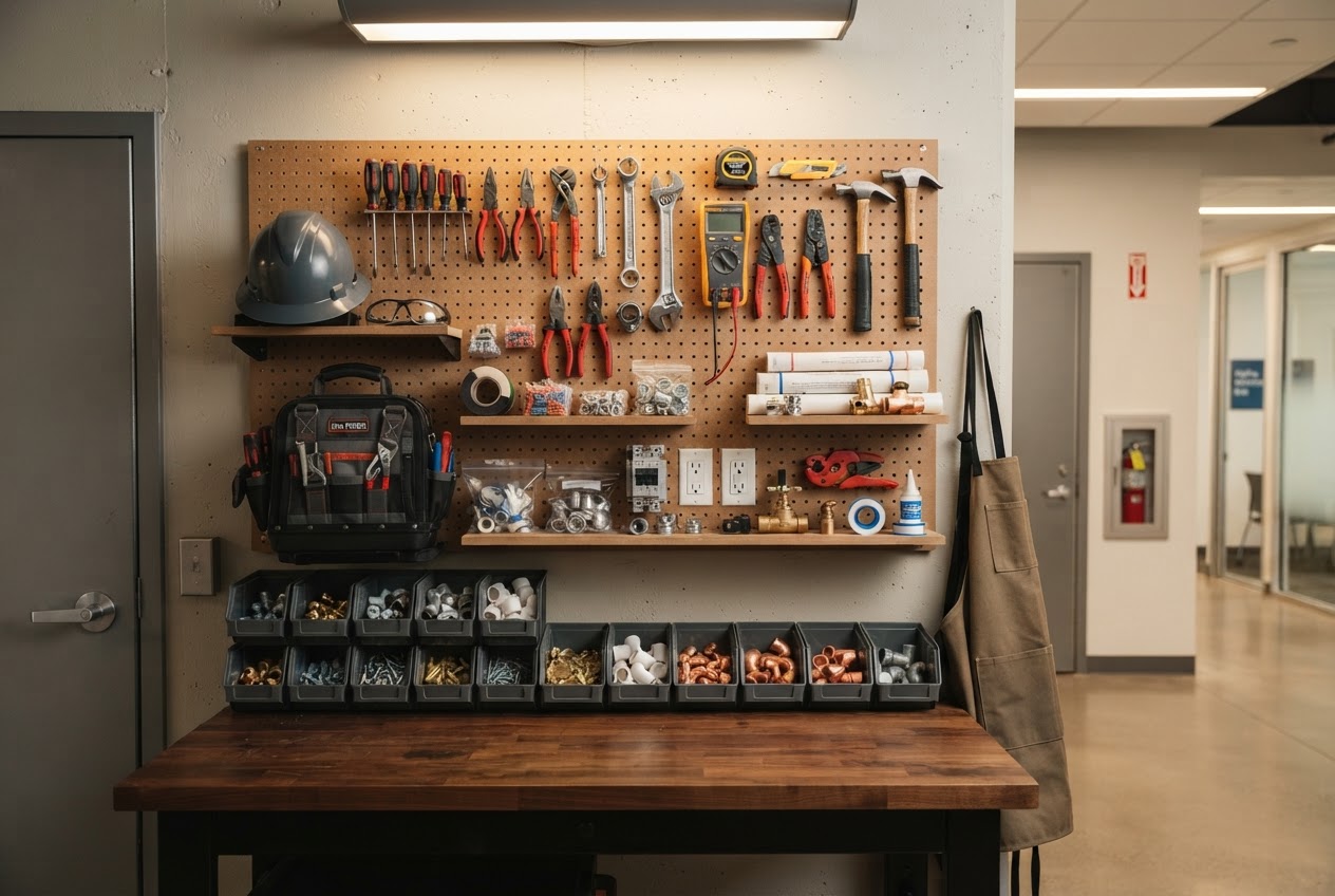 Herramientas y materiales para mantenimiento de inmuebles